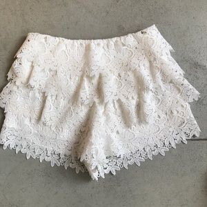 Zara White Lace Shorts